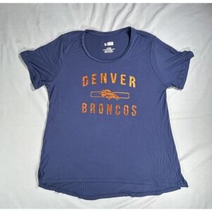 NFL Denver Broncos short‎ sleeve navy T-shirt women's XL Football Team Wear